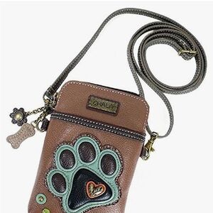 Chala Brown Crossbody Bag with Paw Print New Dog lover with flaw